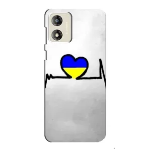 Силиконовый Чехол на Motorola MOTO E13 (Я-Украина) (Украинская кардиограмма)