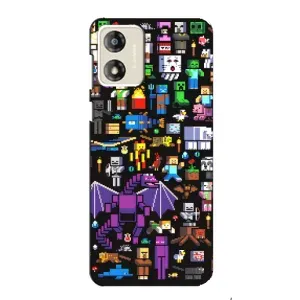 Чехол майнкрафт для Motorola MOTO E13 (Все персонажи)