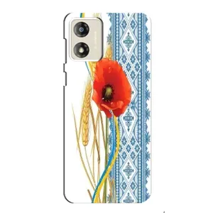 Силіконовый Чохол на Motorola MOTO E13 з картинкой Вишиванки (Вишиванка з квіткою)
