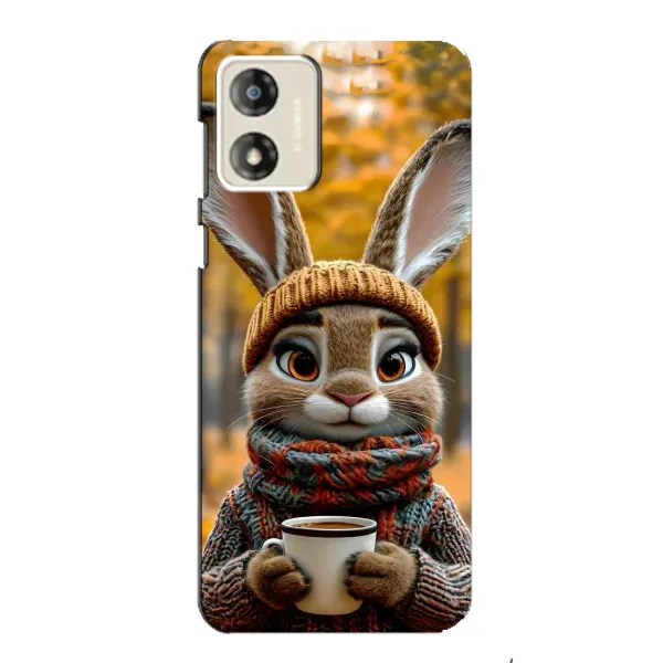 Чехол с рисунком «Зайчик с кофе» для Motorola MOTO E13 Чехол с рисунком «Зайчик с кофе» для Motorola MOTO E13
