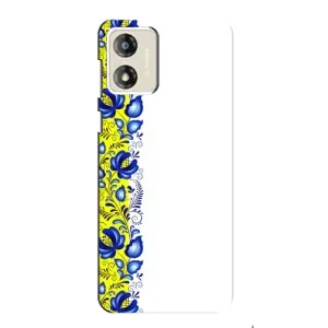 Силіконовый Чохол на Motorola MOTO E13 з картинкой Вишиванки (Жовто-біла вишиванка)