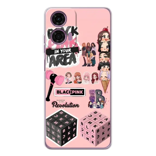 Чехол с рисунком «BLACK PINK коллаж» для Motorola Moto E14 Чехол с рисунком «BLACK PINK коллаж» для Motorola Moto E14