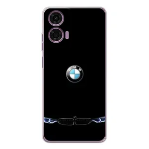 Силіконовий бампер з картинкою машини на Motorola Moto E14 (Чорний BMW)