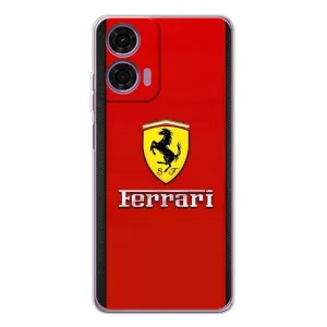 Силіконовий бампер з картинкою машини на Motorola Moto E14 (Ferrari Logo)