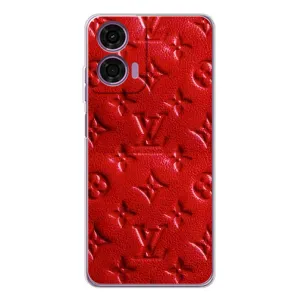 Текстурный Чехол Louis Vuitton для Мото Е14 (Красный ЛВ)