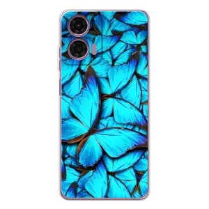 Силиконовый бампер с картинкой животных для Motorola Moto E14 (Крылья бабочек)