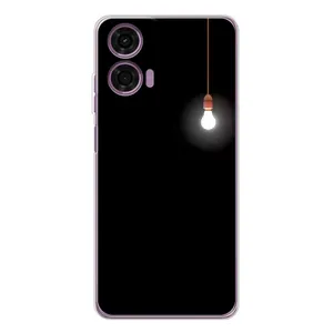 Чехол с картинками на черном фоне для Motorola Moto E14 (Лампочка)