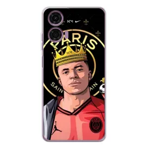 Чехол (TPU) с Футболистом на Motorola Moto E14 (Mbappe King)