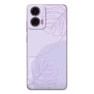 Чохол квітковий дизайн для Motorola Moto E14 (Монстера фіолетова)