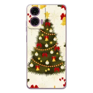 Чехол Новогодняя Елка на Motorola Moto E14 (Новогодний принт)