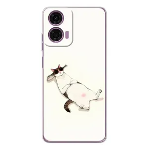 Чехол на тематику: Коты для Motorola Moto E14 (Отдых)
