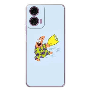 Чехлы с Патриком на Motorola Moto E14 (Патрик с подушкой)