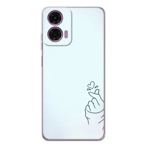Чехлы (Знак сердечка) на Motorola Moto E14 (Сердце на голубом)