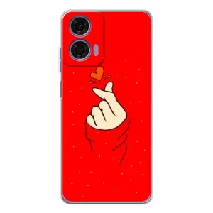 Чохол (Знак сердечка) для Motorola Moto E14 (Сердечко на червоному)