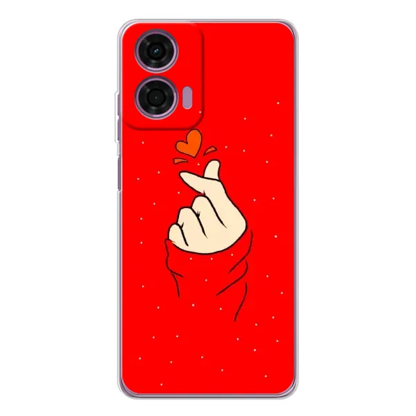 Чехол с рисунком «Сердце на красном» для Motorola Moto E14 Чехол с рисунком «Сердце на красном» для Motorola Moto E14