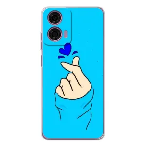 Чохол (Знак сердечка) для Motorola Moto E14 (Сердечко на синоьому)