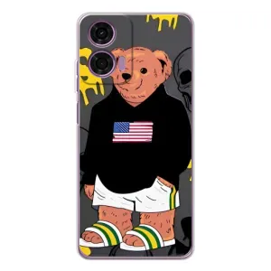 Чехлы Мишка Тедди для Мото Е14 (Teddy USA)