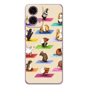 Чохол з Прикольним Принтом на Motorola Moto E14 (Йога свинок)