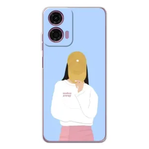 Силиконовый Чехол на Motorola Moto E14 с картинкой Стильных Девушек (Желтая кепка)