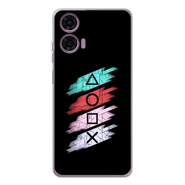 Чехол с рисунком «Значки Sony» для Motorola Moto E14 Чехол с рисунком «Значки Sony» для Motorola Moto E14