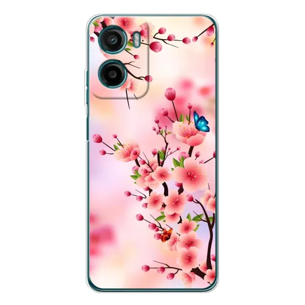 Чехол с рисунком «Бабочки на сакуре» для Motorola Moto E15 Чехол с рисунком «Бабочки на сакуре» для Motorola Moto E15