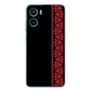 Силіконовый Чохол на Motorola Moto E15 (Червона вишиванка)