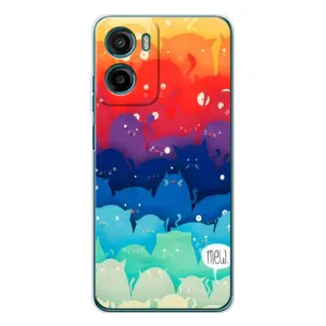 Силиконовый чехол с котиком для Motorola Moto E15 (Mew)