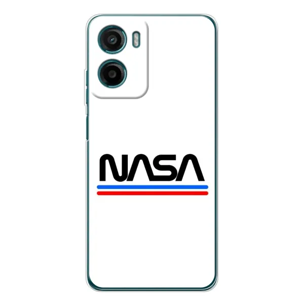 Чехол с рисунком «NASA на белом фоне» для Motorola Moto E15 Чехол с рисунком «NASA на белом фоне» для Motorola Moto E15
