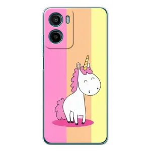 Чехол Unicorn на Motorola Moto E15 (Радужный Единорог)