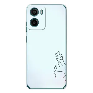 Чехлы (Знак сердечка) на Motorola Moto E15 (Сердце на голубом)