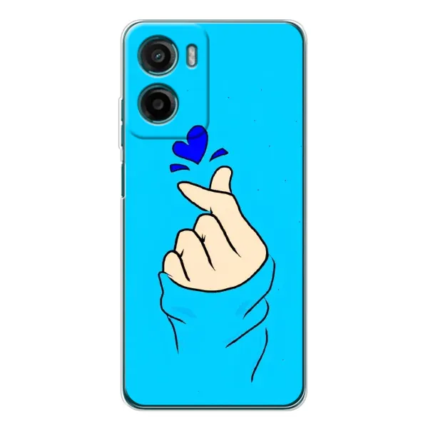 Чехол с рисунком «Сердце на синем» для Motorola Moto E15 Чехол с рисунком «Сердце на синем» для Motorola Moto E15