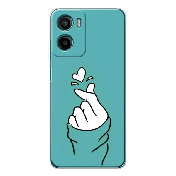 Чехол с рисунком «Сердечко на бирюзовом» для Motorola Moto E15 Чехол с рисунком «Сердечко на бирюзовом» для Motorola Moto E15