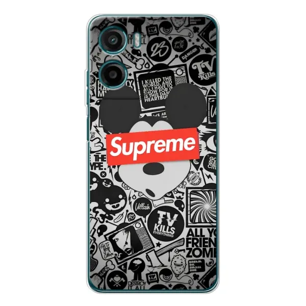 Чехол с рисунком «Supreme Маус» для Motorola Moto E15 Чехол с рисунком «Supreme Маус» для Motorola Moto E15