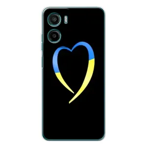 Силиконовый Чехол на Motorola Moto E15 (Я-Украина) (Украинское сердце)