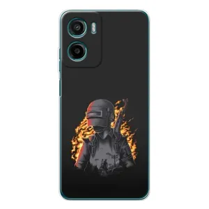 Чохол з картинкою "Герой Pubg" на Motorola Moto E15 (В полум'ї)
