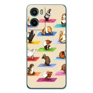 Чохол з Прикольним Принтом на Motorola Moto E15 (Йога свинок)