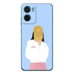 Силіконовый Чохол на Motorola Moto E15 з картинкой Модных девушек (Жовта кепка)