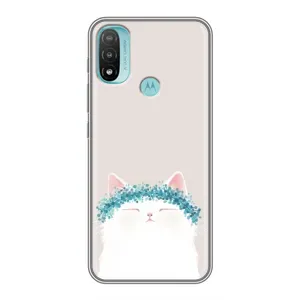 Чехол на тематику: Коты для Motorola MOTO E20 (Белый котик)