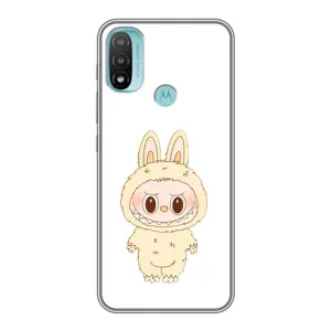 Чехол с принтом Лабубу для Motorola MOTO E20 (Бежевый Лабубу)