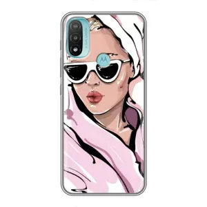 Чохол з картинкою Модні Дівчата Motorola MOTO E20 (Дівчина в халаті)