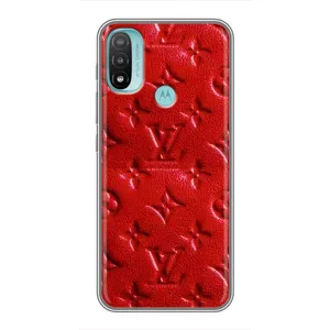 Текстурный Чехол Louis Vuitton для Моторола Мото е20 (Красный ЛВ)
