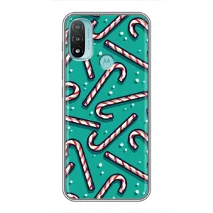 Силиконовый бампер на рождество для Motorola MOTO E20 (Леденцы)