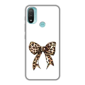 Чехол банты для Motorola MOTO E20 (Леопардовый принт)