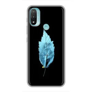 Чехол с картинками на черном фоне для Motorola MOTO E20 (Листочек)
