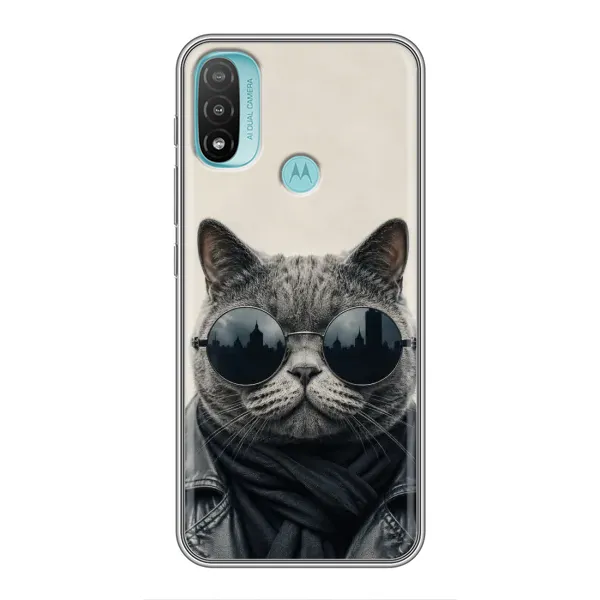 Чехол с рисунком «Модный кот» для Motorola MOTO E20 Чехол с рисунком «Модный кот» для Motorola MOTO E20