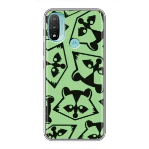 Силиконовый Чехол с Енотами на Motorola MOTO E20 (Мордочки Енота)