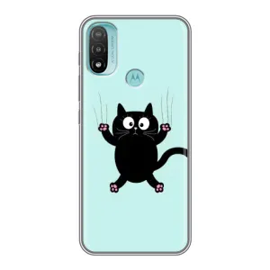 Силиконовый чехол с котиком для Motorola MOTO E20 (Падающий кот)