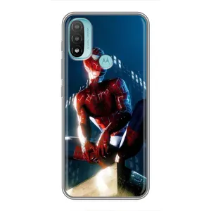 Чехол Супергерой Человека Паука на Motorola MOTO E20 (Паук на доме)