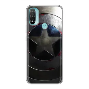 Чехол с Щитом Капитана Америки на Motorola MOTO E20 (Ретро Щит Капитана)