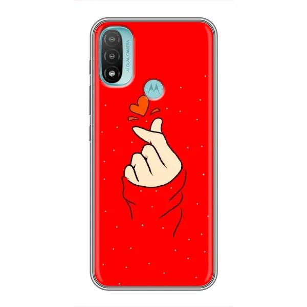 Чехол с рисунком «Сердце на красном» для Motorola MOTO E20 Чехол с рисунком «Сердце на красном» для Motorola MOTO E20
